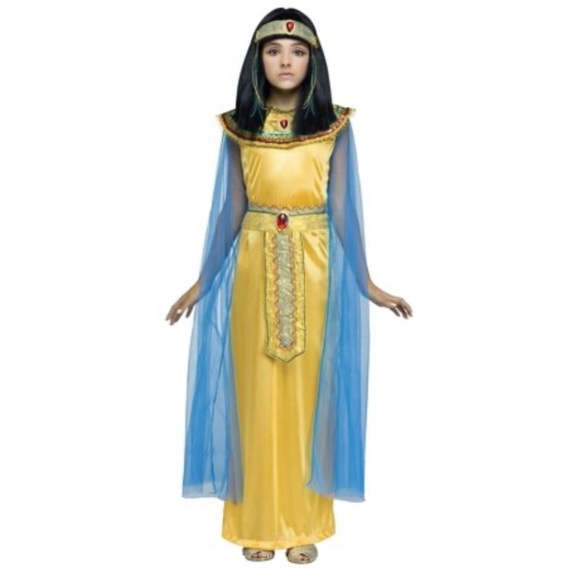 Cleopatra Egyptian Princess Yellow Halloween Dress - Picture 1 of 6